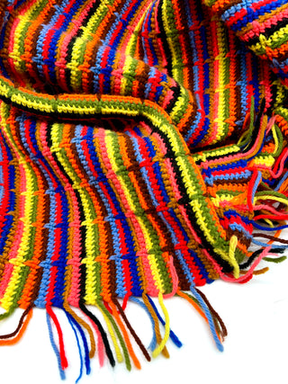 Todd Oldham Collections- Vintage 1970s Hand-Crocheted Wool Lap Blanket