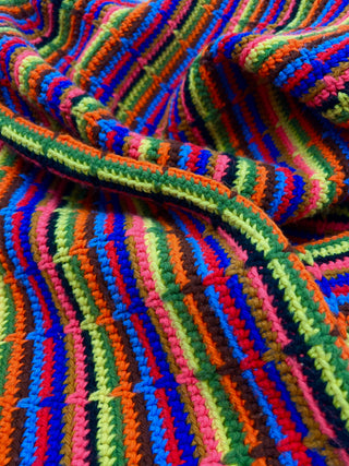 Todd Oldham Collections- Vintage 1970s Hand-Crocheted Wool Lap Blanket