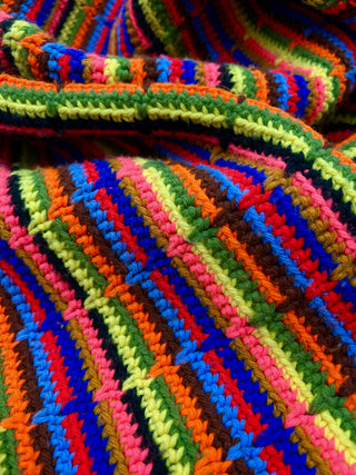Todd Oldham Collections- Vintage 1970s Hand-Crocheted Wool Lap Blanket