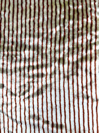 Todd Oldham Collections - Vintage Double-Sided Crushed Rayon Blanket — Bright Gold Plush & Brown/White Stripe Reverse