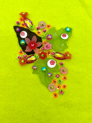 Todd Oldham Studio Beaded With Sequins Floral Wool Felt Swatch