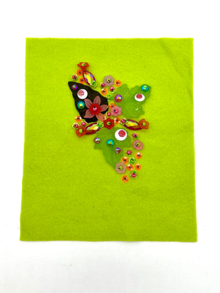Todd Oldham Studio Beaded With Sequins Floral Wool Felt Swatch