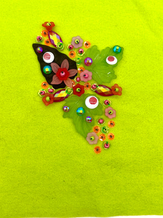 Todd Oldham Studio Beaded With Sequins Floral Wool Felt Swatch