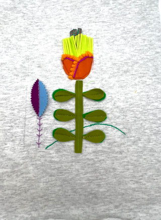 Todd Oldham Studio Wool Felt Tulip Botanical Appliqué Sample - 100% Wool Felt