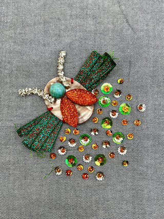 Hand-Beaded Bug Motif Sample by Todd Oldham Studio