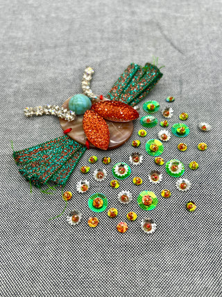 Hand-Beaded Bug Motif Sample by Todd Oldham Studio