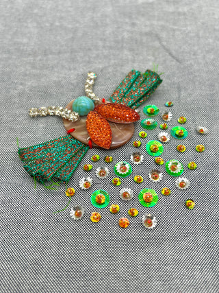 Hand-Beaded Bug Motif Sample by Todd Oldham Studio