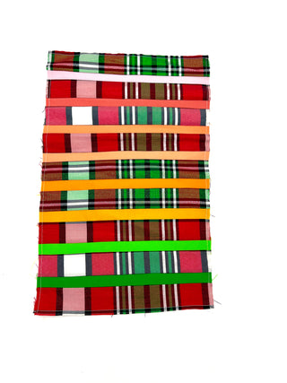 Todd Oldham Studio Textile Design Inspiration Swatch - Sparkle Plaid and Ribbon