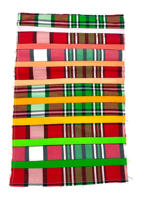 Todd Oldham Studio Textile Design Inspiration Swatch - Sparkle Plaid and Ribbon