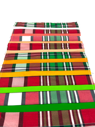 Todd Oldham Studio Textile Design Inspiration Swatch - Sparkle Plaid and Ribbon