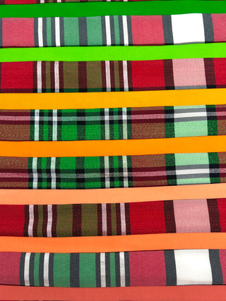Todd Oldham Studio Textile Design Inspiration Swatch - Sparkle Plaid and Ribbon