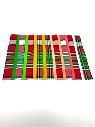 Todd Oldham Studio Textile Design Inspiration Swatch - Sparkle Plaid and Ribbon