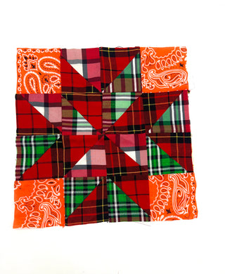 Todd Oldham Studio Starburst in Plaid: Hand Stitched Textile Design Sample