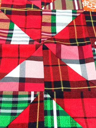 Todd Oldham Studio Starburst in Plaid: Hand Stitched Textile Design Sample