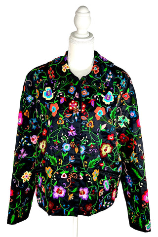 Fall 1997 Todd Oldham Embroidered Floral Silk Satin Jacket