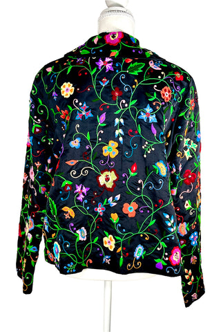 Fall 1997 Todd Oldham Embroidered Floral Silk Satin Jacket