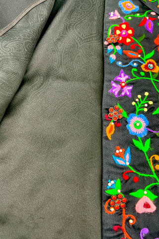 Fall 1997 Todd Oldham Embroidered Floral Silk Satin Jacket