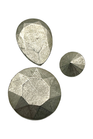 Vintage Faceted Todd Oldham Silver-Plated Jewel Shapes, Group of 3