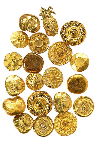 20 Piece Jumbo 24 kt Gold Plated Button Collection