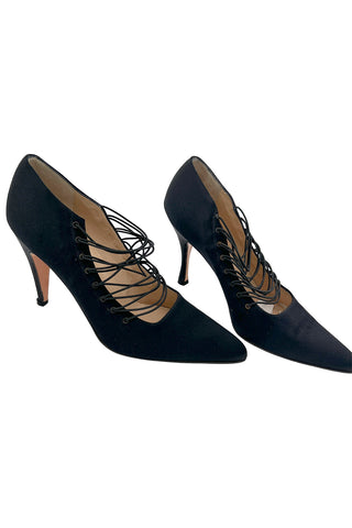 Fall 1996 Todd Oldham Black Matte Silk Pumps