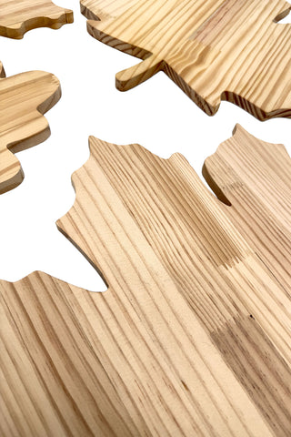 Wooden Leaf Shapes 4 Piece Shapes
