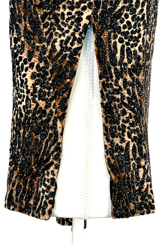 Fall 1997 Todd Oldham Beaded Faux Ocelot Turtleneck Top