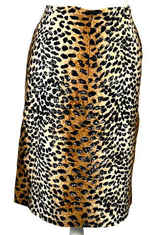 Fall 1997 Todd Oldham Beaded Ocelot Faux Fur Skirt