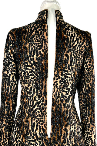 Fall 1997 Todd Oldham Beaded Faux Ocelot Turtleneck Top