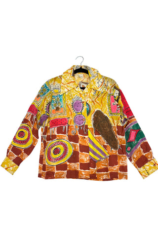 Fall 1992 Todd Oldham Living Room Print Silk Organza Shirt
