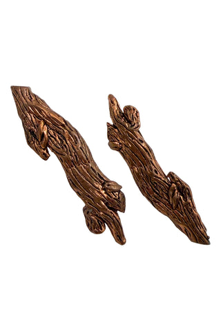 1995 Copper Plated Log Barrettes Set of 2