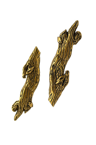 1995 Bronze Plated Log Barrettes Set of 2