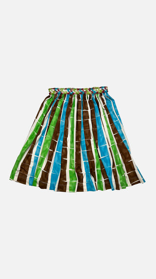 Tissue Paper Print Skirt - green and blue