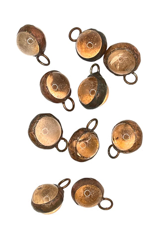 Todd Oldham Glass Marble Buttons Encased in Copper, Set of 10