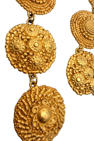 1996 24 kt Gold Plated Beaded Medallion Belt