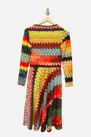Mega Crochet Print Midi Dress