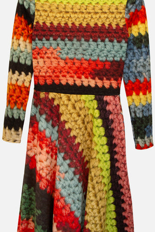 Mega Crochet Print Midi Dress