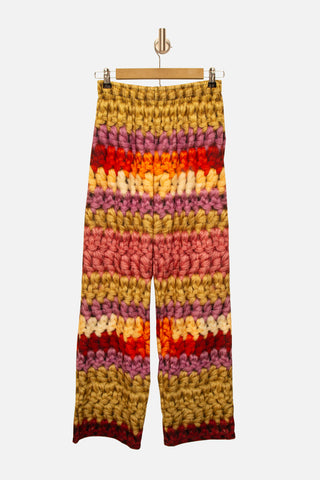 Mega Crochet Stripe Print Pants