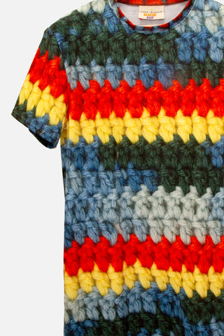 Mega Crochet Print Tee Shirt Dress