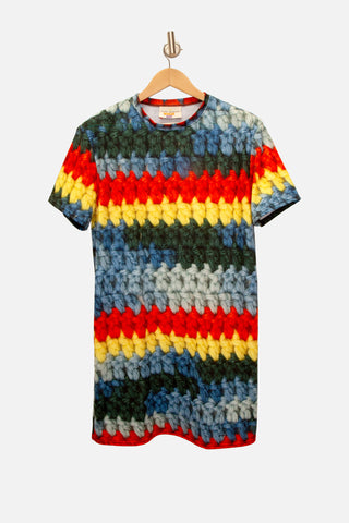 Mega Crochet Print Tee Shirt Dress