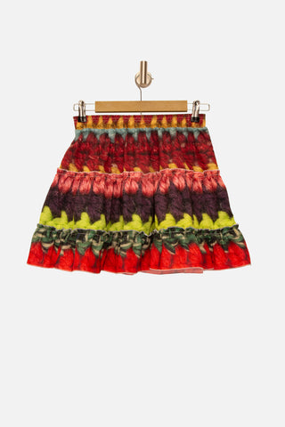 Mega Crochet Print Mini-Skirt