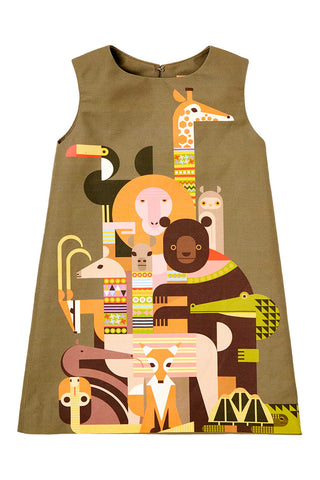 Kids "Animal Menagerie" Shift Dress