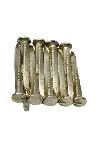 1994 Todd Oldham Silver Plated Stack of Nails Belt Buckle