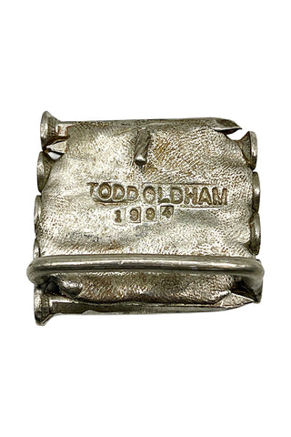 1994 Todd Oldham Silver Plated Stack of Nails Belt Buckle