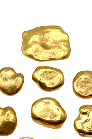 1995 Todd Oldham 24 kt Gold Plated Nugget Buckle With Set of 8 Buttons