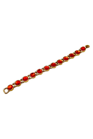 Spring 1997 Todd Oldham 24 kt Gold Plated With Orange Swarovski Crystals Bracelet