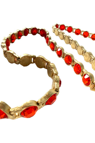 Todd Oldham Collection Spring 1994 Swarovski Crystal Belt Tangerine