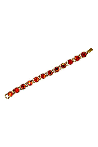 Spring 1997 Todd Oldham 24 kt Gold Plated With Orange Swarovski Crystals Bracelet