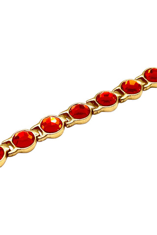 Spring 1997 Todd Oldham 24 kt Gold Plated With Orange Swarovski Crystals Bracelet