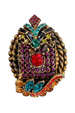 24 kt Gold Plated and Ebonized with Swarovski Crystals Pin