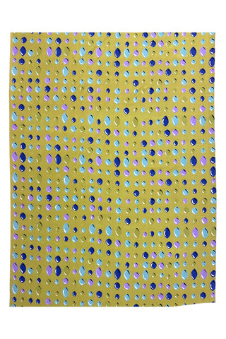 1996 Todd Oldham Oval Print Silk Satin, 3 Yard Panel
